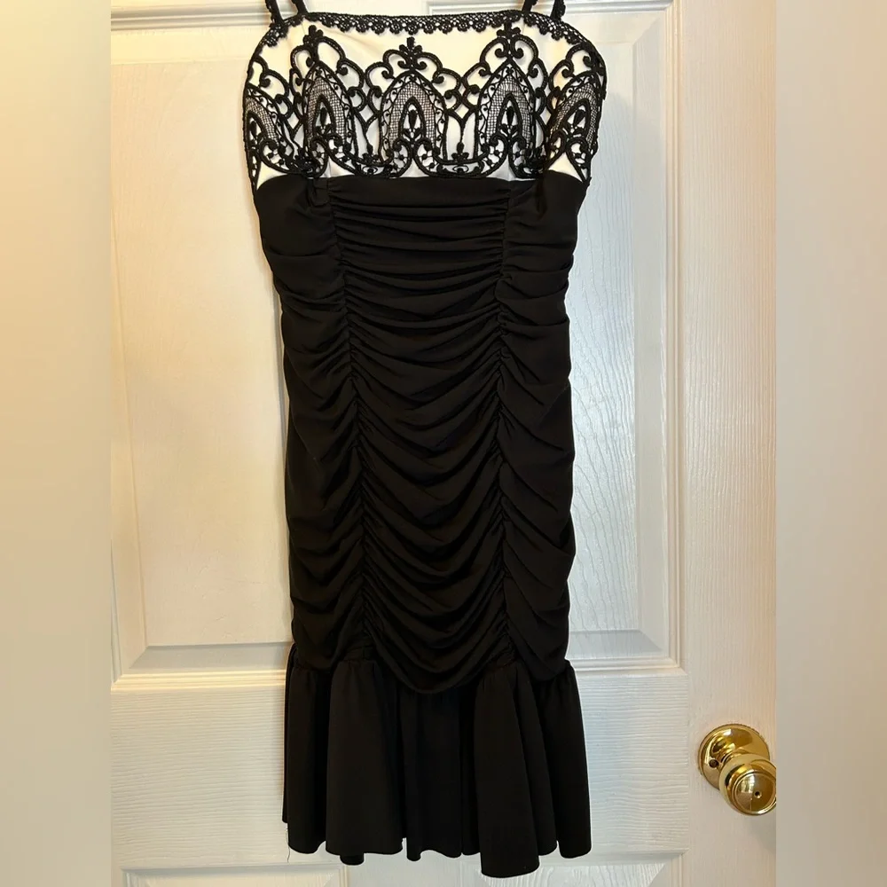 Vintage Jessica McClintock Ruched Dress - Picture 5 of 11